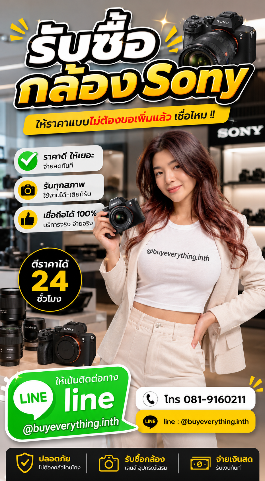 รับซื้อกล้อง Sony ให้ราคาดี buyeverything.in.th Line @buyeverything.inth