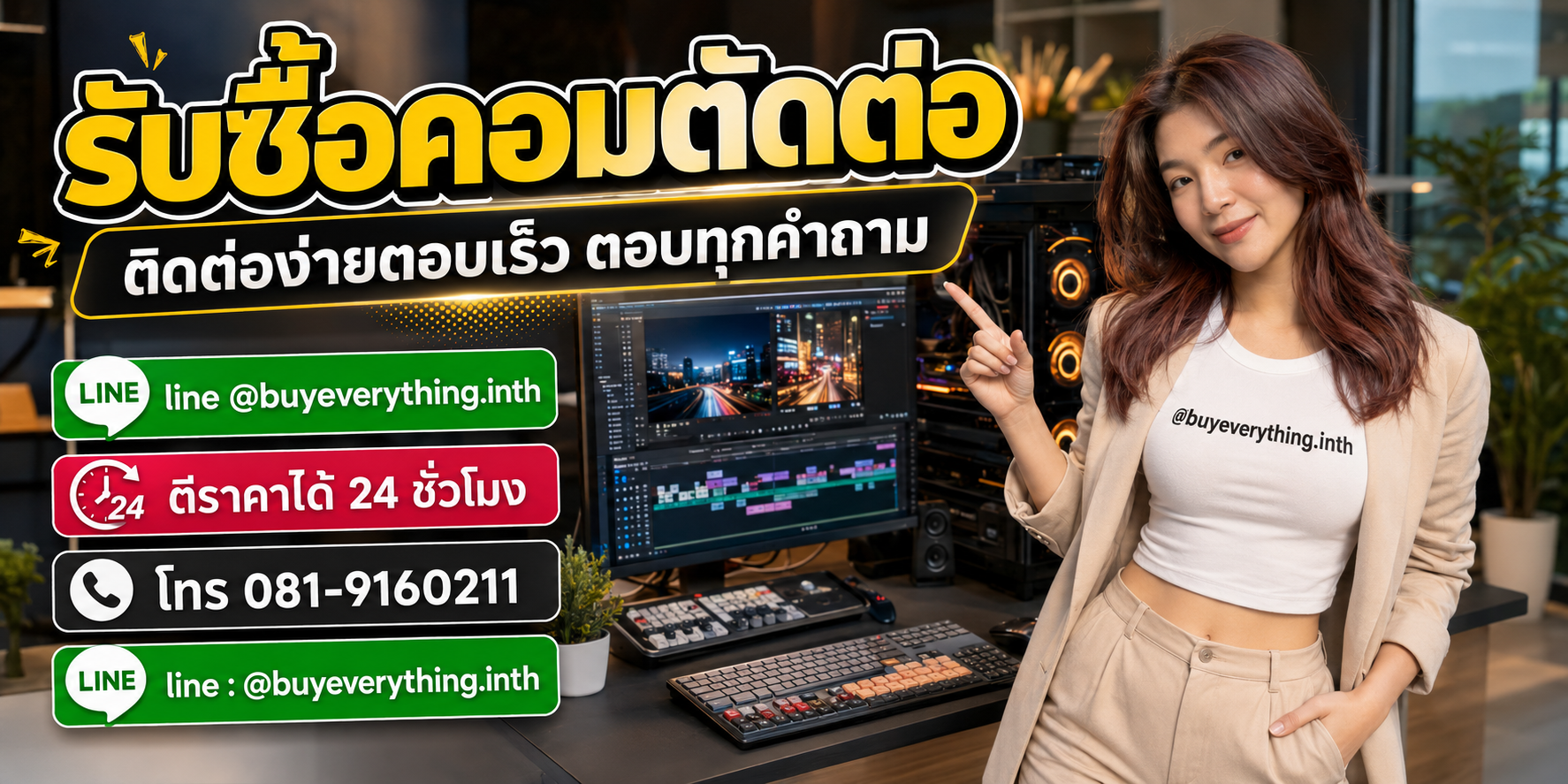 รับซื้อคอมตัดต่อ ติดต่อ Line @buyeverything.inth โทร 081-9160211