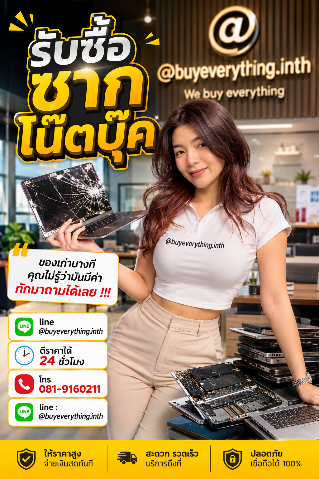 รับซื้อซากโน๊ตบุ๊คเก่า มือสอง เสีย ใช้ไม่ได้