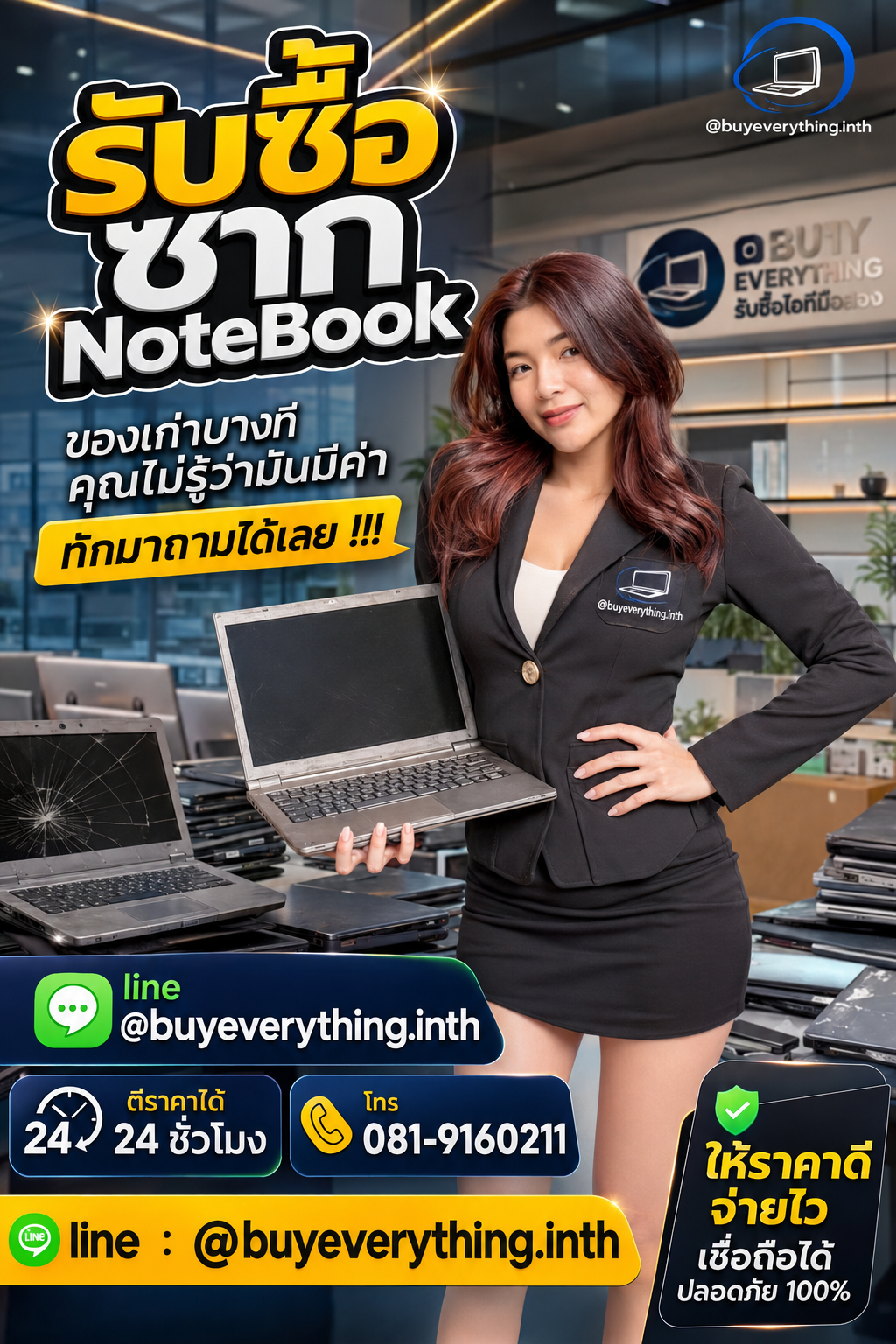 รับซื้อซาก NoteBook เก่า มือสอง เสีย ใช้ไม่ได้