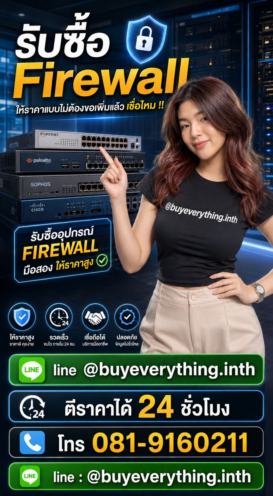 รับซื้อ Firewall ให้ราคาดี buyeverything.in.th Line @buyeverything.inth