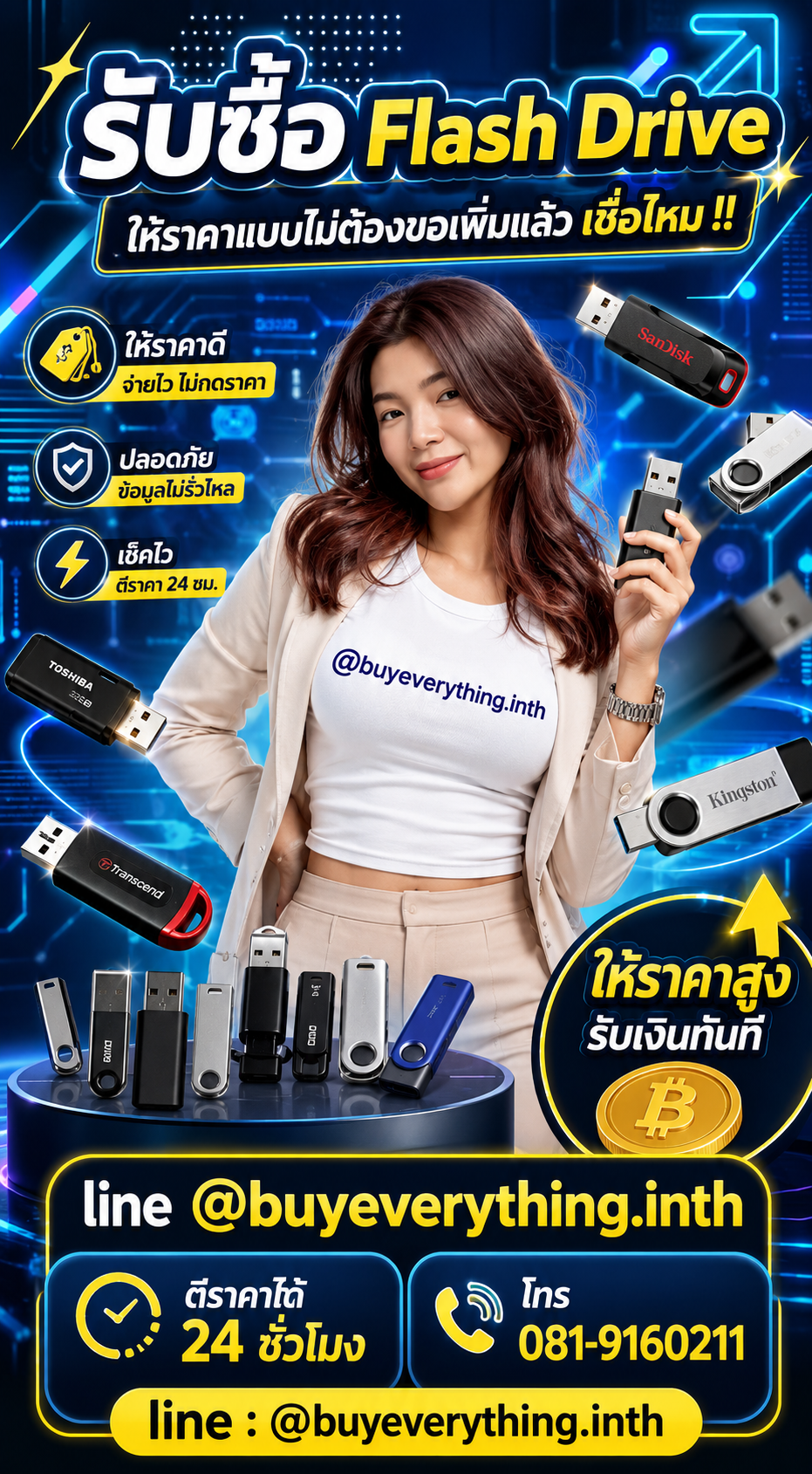 รับซื้อ Flash Drive ให้ราคาดี buyeverything.in.th Line @buyeverything.inth