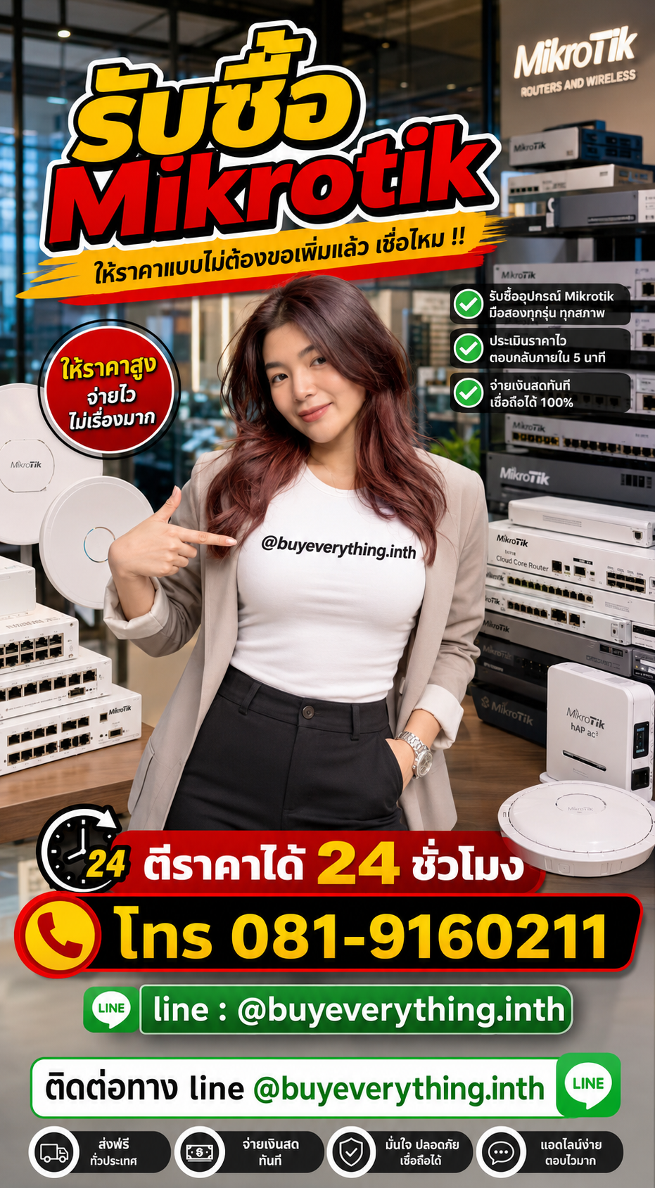 รับซื้อ Mikrotik ให้ราคาดี buyeverything.in.th Line @buyeverything.inth