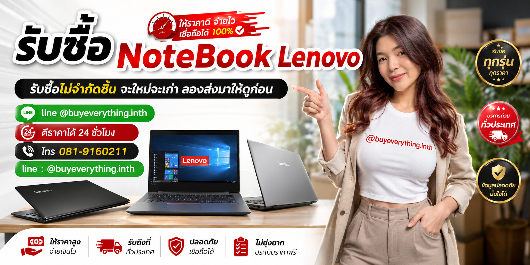 ภาพรวมบริการรับซื้อ NoteBook Lenovo โดย buyeverything.in.th