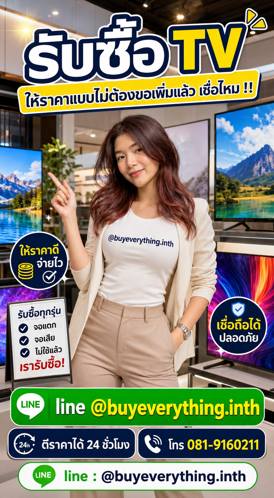 รับซื้อ TV ให้ราคาดี buyeverything.in.th Line @buyeverything.inth